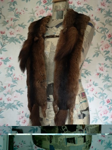 1920s slim brown fox stole - slim,