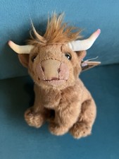Highland Cow - 7” Soft Plush Toy - New - Living Nature