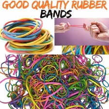 Strong Assorted Mix Colours & Size Elastic Rubber Bands Office Home School