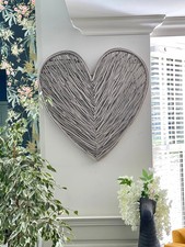 Large Taupe Wicker Heart