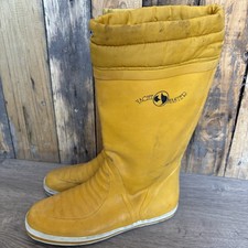 Yacht Master Yellow Rubber Sailing Boots UK Size 9 Boating Yachting Deck Boot