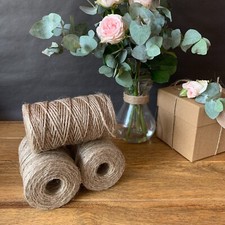 5m-110m Natural Eco Soft Jute Burlap Twine 3Ply 3MM Thick Parcel Gift String