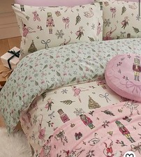 NEW NUTCRACKER SOLDIER BALLERINA CHRISTMAS FESTIVE KING SIZE DUVET SET WARM