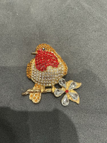 Rhinestone crystal robin - robin, bird