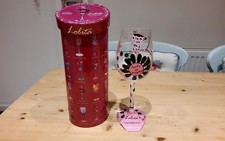 Love My Wine Lolita Last Night Out Hand Painted 15oz Wine Glass With Tag