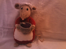 NEW HAND  KNITTED MAID MOUSE