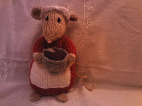 New hand knitted maid mouse - ,