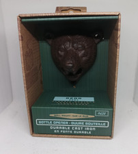 The Kraftsman Co. Bottle Opener Cast Iron Bears Head Wall Mount