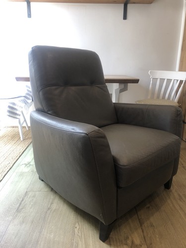 Grey leather reclining - grey,