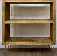 Industrial Scaffold Board Cabinet Bookcase Storage Shelf on Hairpin Legs 120cm W