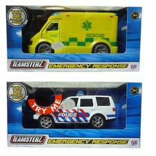 Teamsterz City Kids Emergency Response Ambulance Police Car Toys Light+Sound Toy