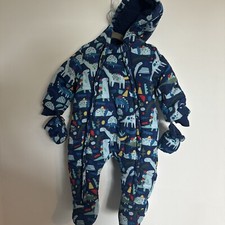 Dinosaur padded Pram Suit / snow suit for baby boy girl warm fleece