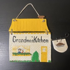 Vintage Grandma's Kitchen Hand Painted Ceramic Sign