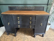 Three Drawer Two Cupboard Sideboard Black, Shabby Chic Style
