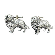 Cufflinks King Charles Spaniel Cavalier Dog Pewter Him Wedding Gift Signed