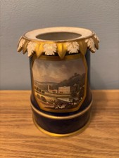 Very Rare Antique Bloor Derby Georgian Spill Vase With Chatsworth House Scene