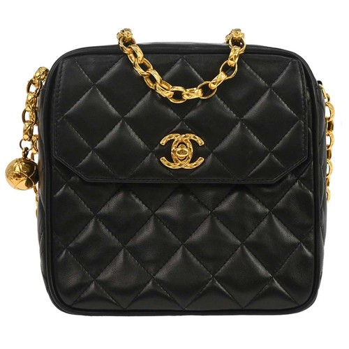 Chanel black lambskin shoulder - chanel,