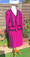 Tr Vtg 80s Polyester Cerise