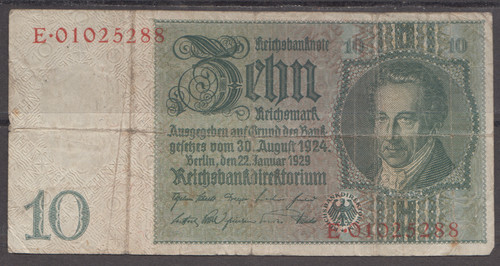 Reichsbanknote marks 1929 - reichsbanknote,