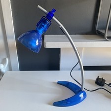 Ikea Morker Blue and Silver 1990s Desk Lamp Retro