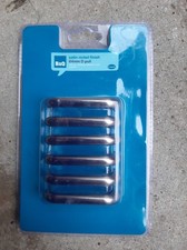 B&Q Satin Nickle effect D Handle Kitchen Bathroom Furniture 6 pack.