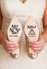 Personalised Harry Potter Disney Wedding Shoe Vinyl Decal Stickers Bridal Gift