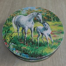 Vintage Horse and Foal Empty Biscuit Tin by Peek Frean & Co Ltd