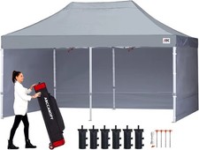 ABCCANOPY 3×6m Pop Up Gazebo Grey Waterproof Canopy Tent w/ Sides & Carry Bag
