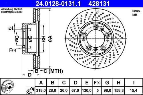 Brake disc ate 0128 - brake, 24.0128-0131.1