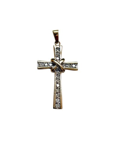 9ct vintage diamond cross