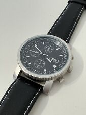 Vintage Audi Chronograph Black Leather Wrist Watch - Japanese Market