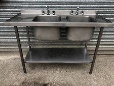 Sink Stainless Steel double bowl 135cm / Catering/ Commercial/ Restaurant