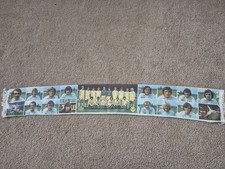 VINTAGE 1970'S LEEDS UNITED SQUAD PHOTOS ADMIRAL ANTIQUE SILK SCARF RARE