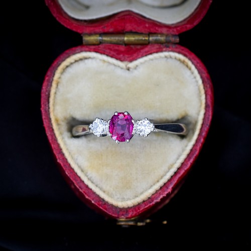 Antique ruby and diamond 18ct - antique,