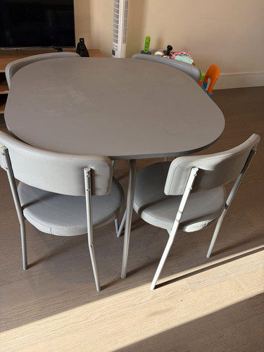 Grey oval metal dining - oval,