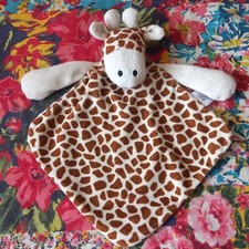 F&F BROWN & CREAM GIRAFFE SOFT TOY PLUSH COMFORTER BLANKIE SAFARI ANIMAL TESCO