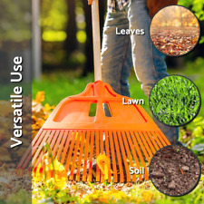 Plastic Garden Rake Leaves Lawn Hay 27 Tines / 57 cm  - Ideal Gardening Tool