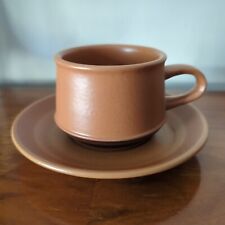 Purbeck Pottery Toast Brown Ceramic Pottery Coffee Cup and Saucer
