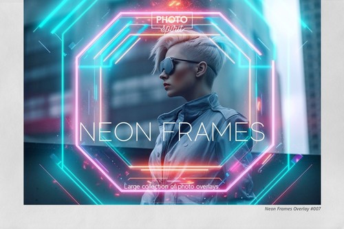 Photoshop layers neon frames - layers,