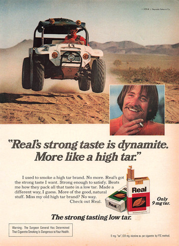 Real cigarettes print - cigarettes, 1970s