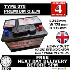 CAR BATTERY 065 075 12V HEAVY DUTY MAINTENANCE FREE ASTRA ZAFIRA VECTRA