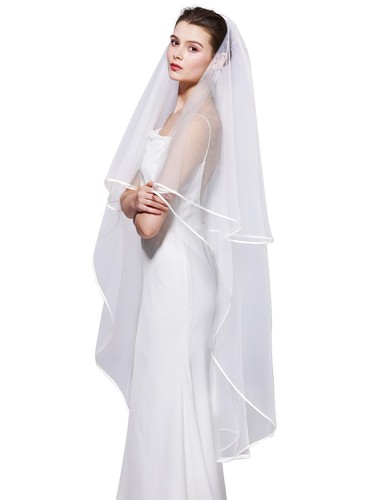 Tiers wedding veil satin - tiers,