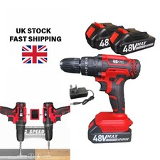 48V Cordless Drill High Power Electric Screwdriver Combi Hammer Driver