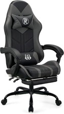 Play Haha Ergonomic Reclining Chair with Footrest Adjustable Black/Grey Boxed