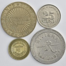 4 Casino Token Chips Riviera