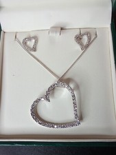 Ernest Jones Heart Necklace Pendant and Ear Rings