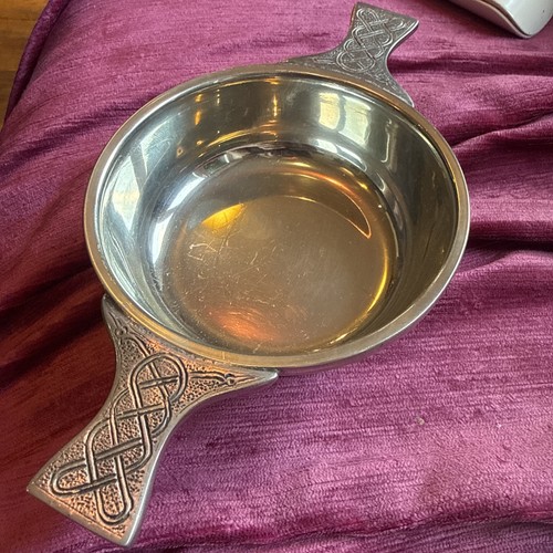 Pewter celtic knot porringer - pewter,