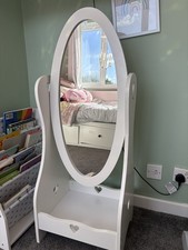 Montessori Wooden Sweetheart Dress-up Rail | Clothes Rail & Mirror | White