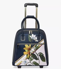 Ted Baker Talaya Savanna Travel Case Dark Blue Floral Print Weekend Bag