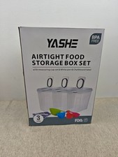 YASHE Cereal Storage Containers, 3Pcs Cereal Containers with Lids (READ)